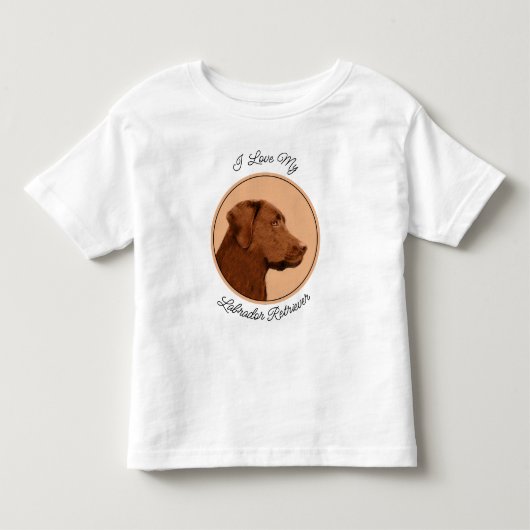 Labrador Retriever (Chocolade) schilderen - Dog Ar Kinder Shirts (Voorkant)