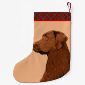 Labrador Retriever (Chocolade) schilderen - Dog Ar Kleine Kerstsok (Achterkant)