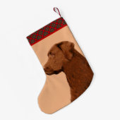 Labrador Retriever (Chocolade) schilderen - Dog Ar Kleine Kerstsok (Achterkant (Hangend))