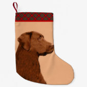 Labrador Retriever (Chocolade) schilderen - Dog Ar Kleine Kerstsok (Voorkant)