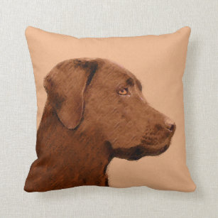 Labrador Retriever (Chocolade) schilderen - Dog Ar Kussen