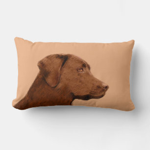 Labrador Retriever (Chocolade) schilderen - Dog Ar Kussen