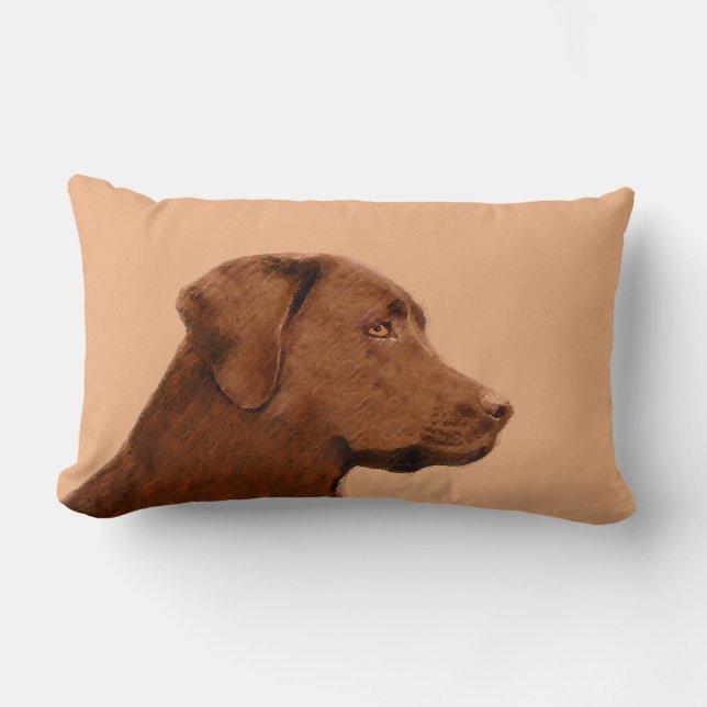 Labrador Retriever (Chocolade) schilderen - Dog Ar Kussen (Voorkant)