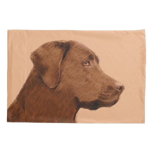 Labrador Retriever (Chocolade) schilderen - Dog Ar Kussensloop (Achterkant)