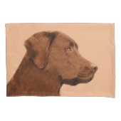 Labrador Retriever (Chocolade) schilderen - Dog Ar Kussensloop (Voorkant)