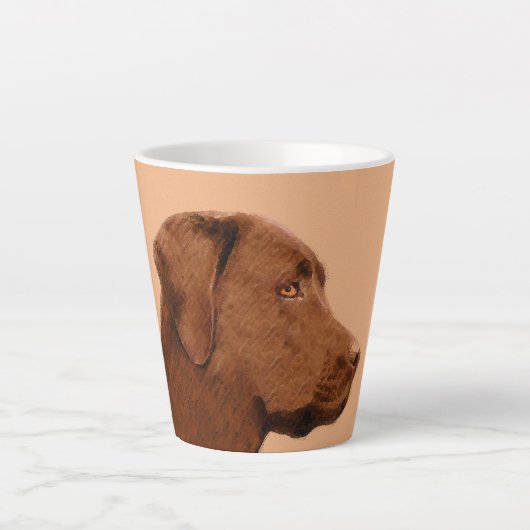 Labrador Retriever (Chocolade) schilderen - Dog Ar Latte Mok (Voorkant)