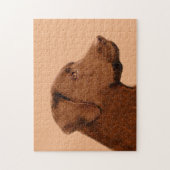 Labrador Retriever (Chocolade) schilderen - Dog Ar Legpuzzel (Verticaal)
