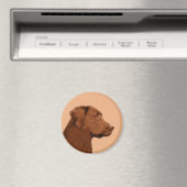 Labrador Retriever (Chocolade) schilderen - Dog Ar Magneet (Insitu (Vaatwasser))