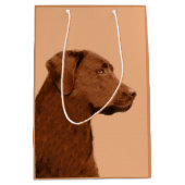 Labrador Retriever (Chocolade) schilderen - Dog Ar Medium Cadeauzakje (Voorkant)