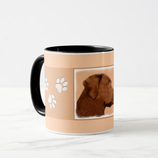 Labrador Retriever (Chocolade) schilderen - Dog Ar Mok (Voorkant links)
