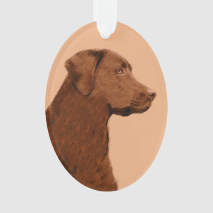 Labrador Retriever (Chocolade) schilderen - Dog Ar Ornament