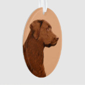 Labrador Retriever (Chocolade) schilderen - Dog Ar Ornament (voorkant)