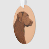Labrador Retriever (Chocolade) schilderen - Dog Ar Ornament (voorkant)