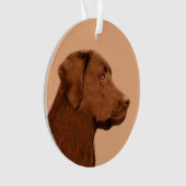 Labrador Retriever (Chocolade) schilderen - Dog Ar Ornament (voorkant)