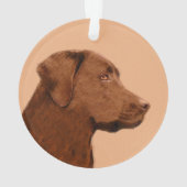 Labrador Retriever (Chocolade) schilderen - Dog Ar Ornament (achterkant)