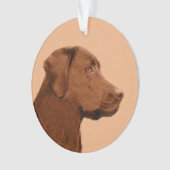 Labrador Retriever (Chocolade) schilderen - Dog Ar Ornament (voorkant)