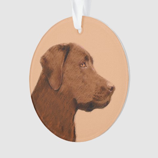 Labrador Retriever (Chocolade) schilderen - Dog Ar Ornament (voorkant)