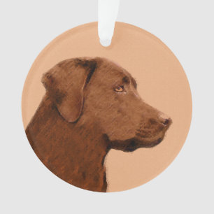 Labrador Retriever (Chocolade) schilderen - Dog Ar Ornament