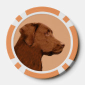 Labrador Retriever (Chocolade) schilderen - Dog Ar Poker Chips (Achterkant)