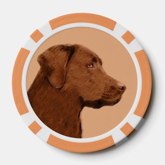 Labrador Retriever (Chocolade) schilderen - Dog Ar Poker Chips (Achterkant)