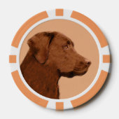 Labrador Retriever (Chocolade) schilderen - Dog Ar Poker Chips (Voorkant)