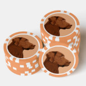Labrador Retriever (Chocolade) schilderen - Dog Ar Poker Chips (Opstapeling)