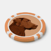 Labrador Retriever (Chocolade) schilderen - Dog Ar Poker Chips (Enkel)