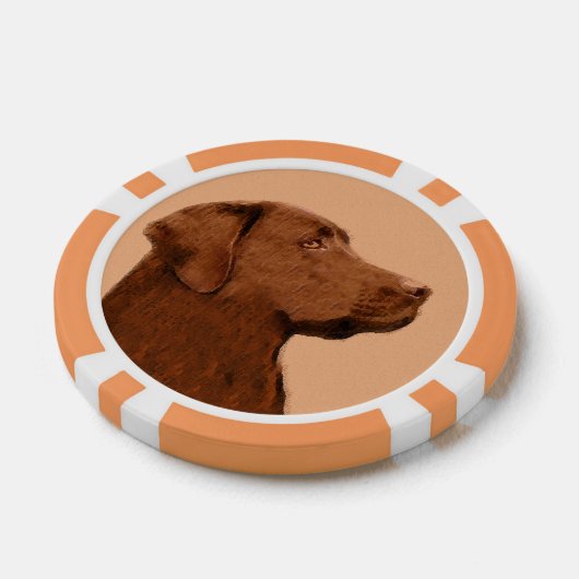 Labrador Retriever (Chocolade) schilderen - Dog Ar Poker Chips (Enkel)