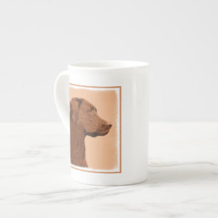 Labrador Retriever (Chocolade) schilderen - Dog Ar Porselein Kop