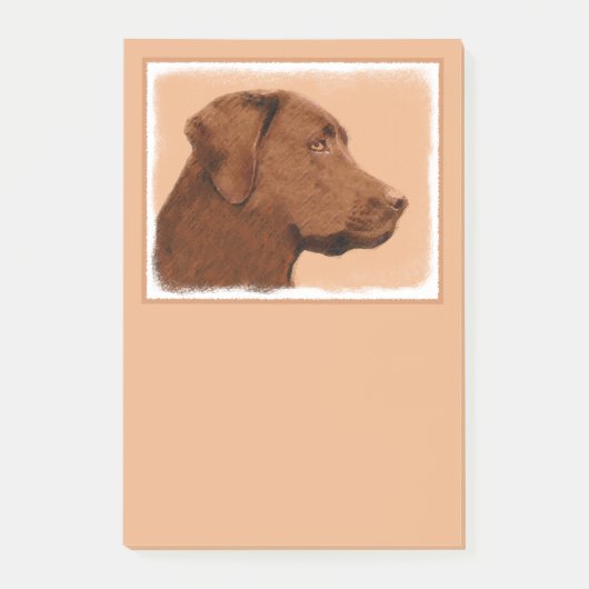 Labrador Retriever (Chocolade) schilderen - Dog Ar Post-it® Notes (Voorkant)