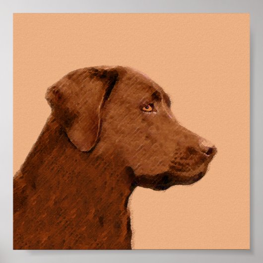 Labrador Retriever (Chocolade) schilderen - Dog Ar Poster (Voorkant)