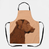 Labrador Retriever (Chocolade) schilderen - Dog Ar Schort (Voorkant)
