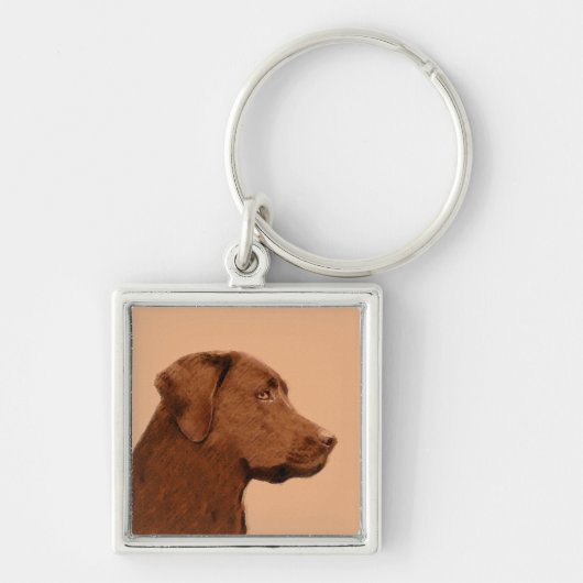 Labrador Retriever (Chocolade) schilderen - Dog Ar Sleutelhanger (Voorkant)