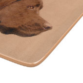 Labrador Retriever (Chocolade) schilderen - Dog Ar Snijplank (Hoek)