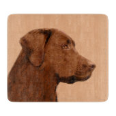 Labrador Retriever (Chocolade) schilderen - Dog Ar Snijplank (Voorkant)