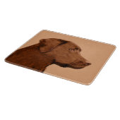 Labrador Retriever (Chocolade) schilderen - Dog Ar Snijplank (Hoek)
