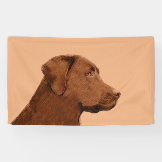 Labrador Retriever (Chocolade) schilderen - Dog Ar Spandoek (Horizontaal)