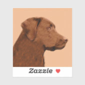 Labrador Retriever (Chocolade) schilderen - Dog Ar Sticker (Vel)