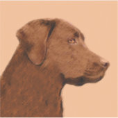 Labrador Retriever (Chocolade) schilderen - Dog Ar Sticker (Voorkant)