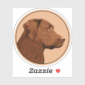 Labrador Retriever (Chocolade) schilderen - Dog Ar Sticker (Vel)