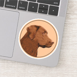 Labrador Retriever (Chocolade) schilderen - Dog Ar Sticker