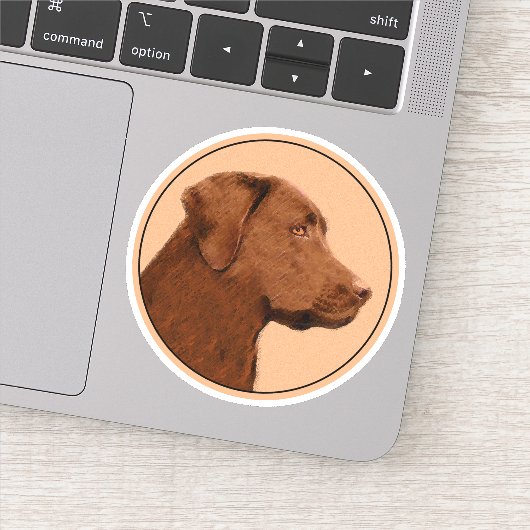 Labrador Retriever (Chocolade) schilderen - Dog Ar Sticker (Detail)