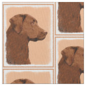 Labrador Retriever (Chocolade) schilderen - Dog Ar Stof (Close Up)