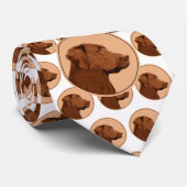Labrador Retriever (Chocolade) schilderen - Dog Ar Stropdas (Opgerold)