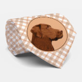 Labrador Retriever (Chocolade) schilderen - Dog Ar Stropdas (Opgerold)