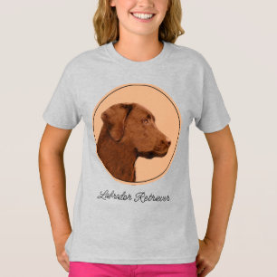 Labrador Retriever (Chocolade) schilderen - Dog Ar T-shirt