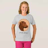 Labrador Retriever (Chocolade) schilderen - Dog Ar T-shirt (Voorkant volledig)