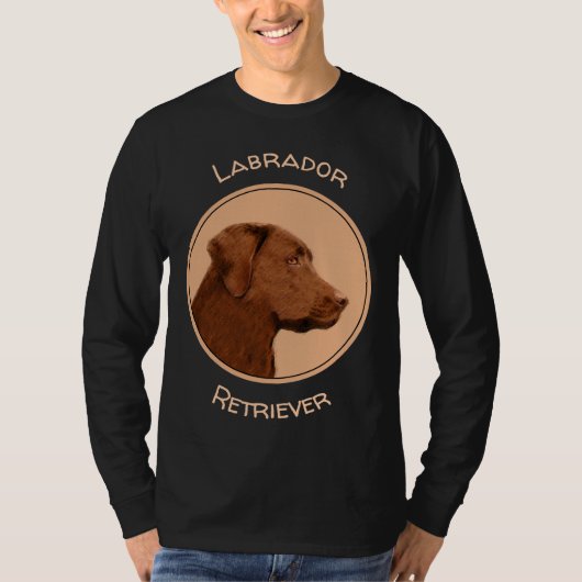 Labrador Retriever (Chocolade) schilderen - Dog Ar T-shirt (Voorkant)
