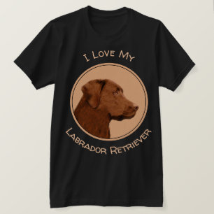 Labrador Retriever (Chocolade) schilderen - Dog Ar T-shirt
