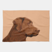 Labrador Retriever (Chocolade) schilderen - Dog Ar Theedoek (Horizontaal)